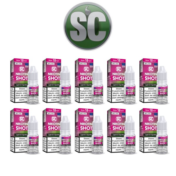 SC - 10ml Nikotin Shot 50PG/50VG 18 mg/ml 10er