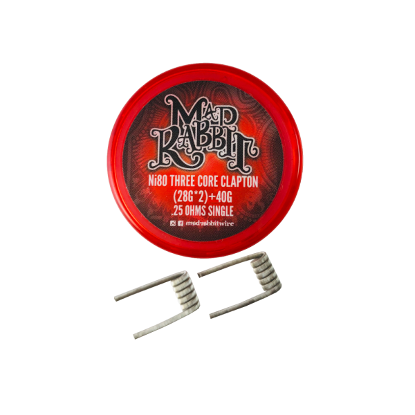 Mad Rabbit Ni80 Three Core Clapton Coil (2 Stück pro Packung)